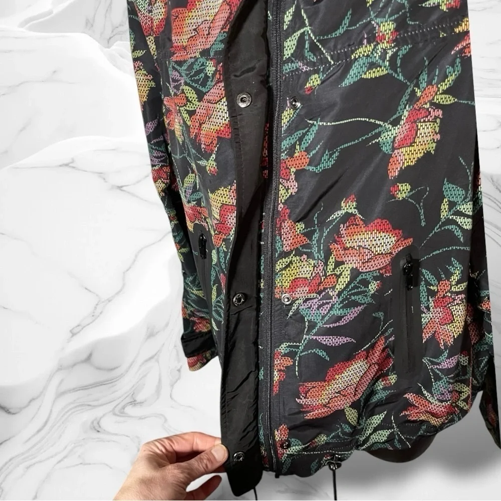 Lularoe Floral Windbreaker Jacket Create Serve Strengthen Bless Dream Size Small